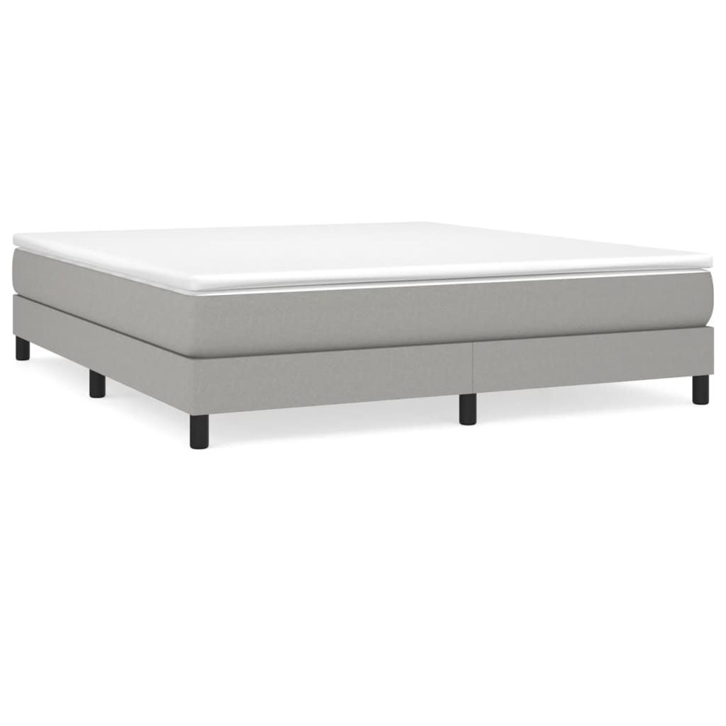 vidaXL Box Spring Bed Frame Light Gray King Fabric (US Only)
