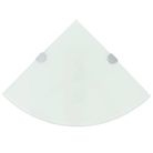 vidaXL Corner Shelf with Chrome Supports Glass White 13.8"x13.8"