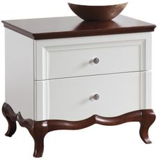 TARANKO Milano MI-SZN rustic bedside table white / walnut Milano