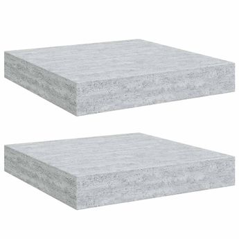 vidaXL Floating Wall Shelves 2 pcs Concrete Gray 9.1"x9.3"x1.5" MDF