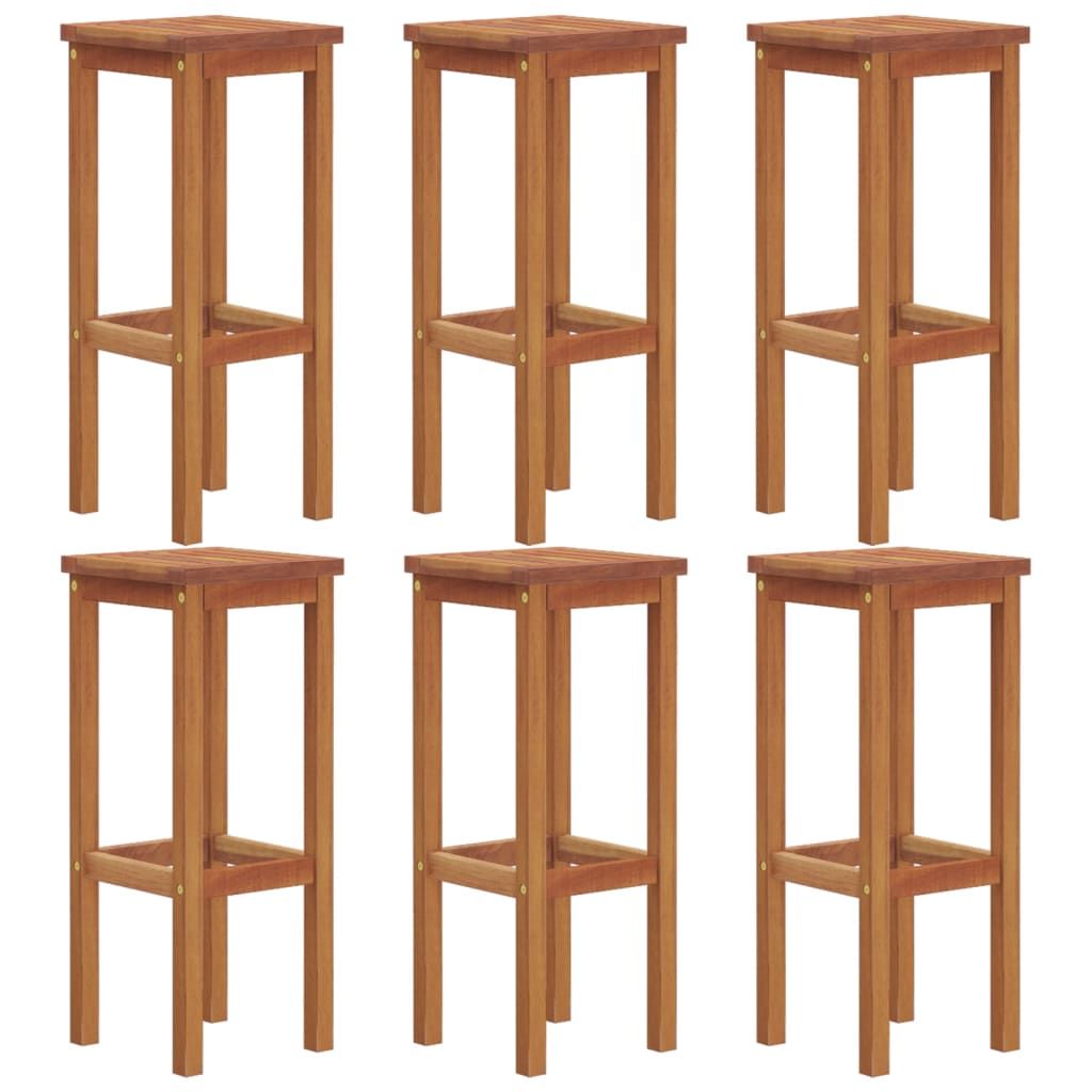 vidaXL Bar Stools 6 pcs Solid Wood Acacia
