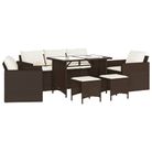 vidaXL 6 Piece Garden Sofa Set with Cushions Brown Poly Rattan