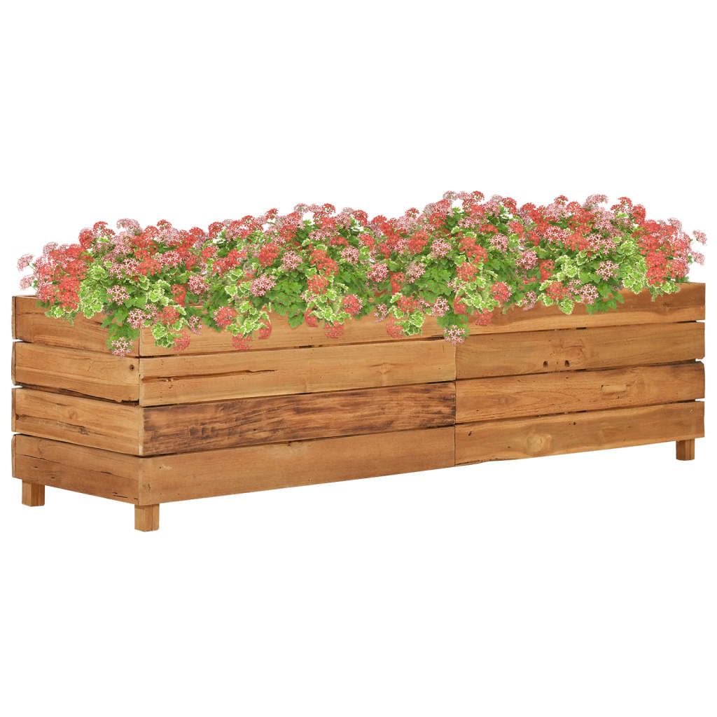 vidaXL Raised Bed 150x40x38 cm Recycled Teak Wood and Steel