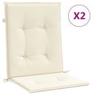 vidaXL Garden Lowback Chair Cushions 2 pcs Cream 100x50x3 cm Oxford Fabric