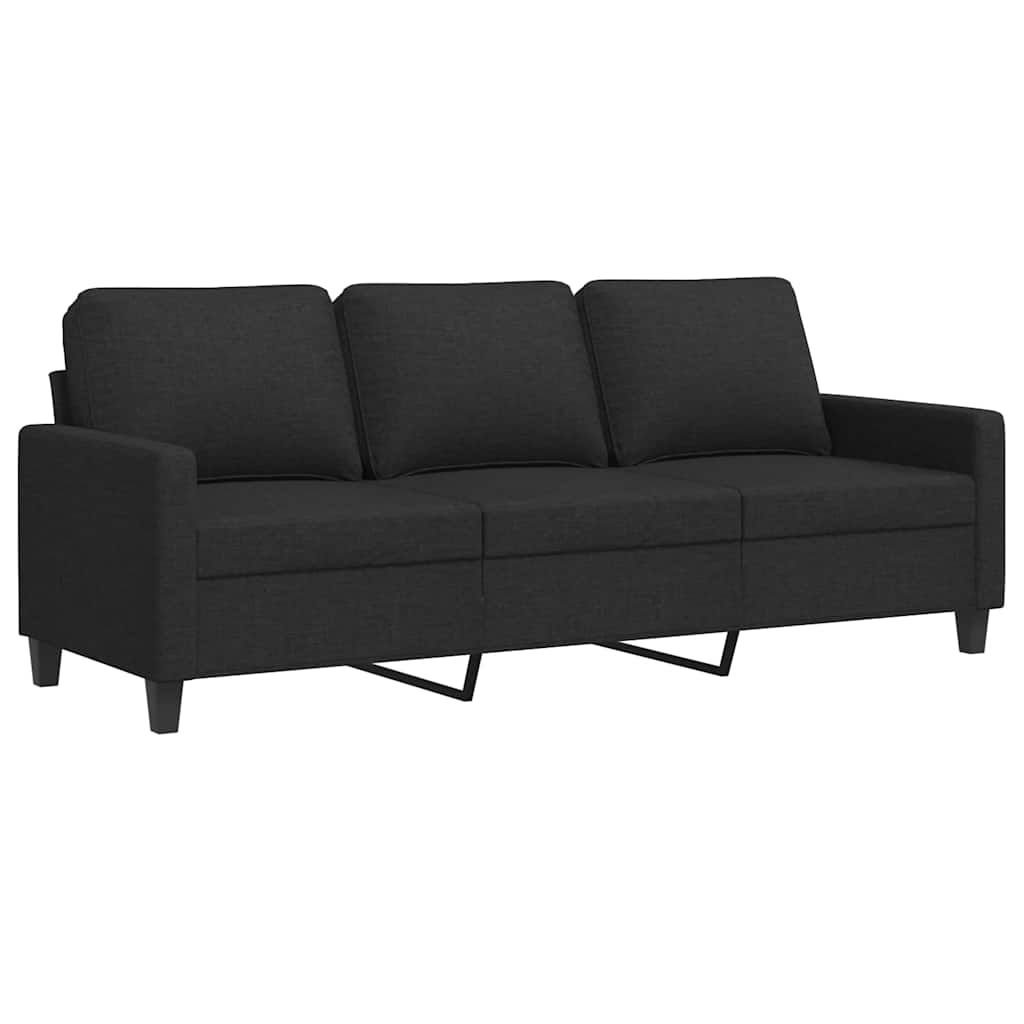 vidaXL 3-Seater Sofa Black 70.9" Fabric