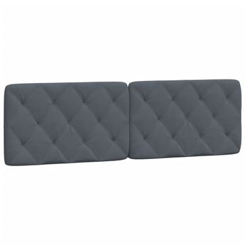vidaXL Headboard Cushion Dark Grey 153 cm Velvet