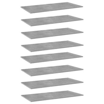 vidaXL Bookshelf Boards 8 pcs Concrete Grey 80x30x1.5 cm Engineered Wood