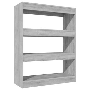 vidaXL Book Cabinet/Room Divider Grey Sonoma 80x30x103 cm Engineered wood
