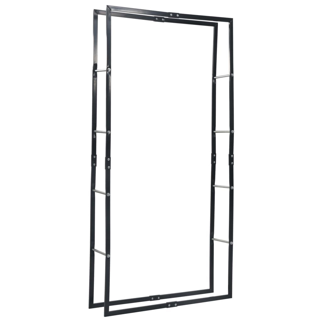 vidaXL Firewood Rack Black 100x25x200 cm Steel