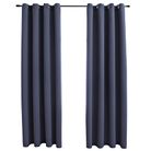 vidaXL Blackout Curtains with Rings 2 pcs Anthracite 54"x95" Fabric