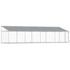 vidaXL Dog Cage with Roof and Door Gray 26.2'x6.6'x6.6' Galvanized Steel