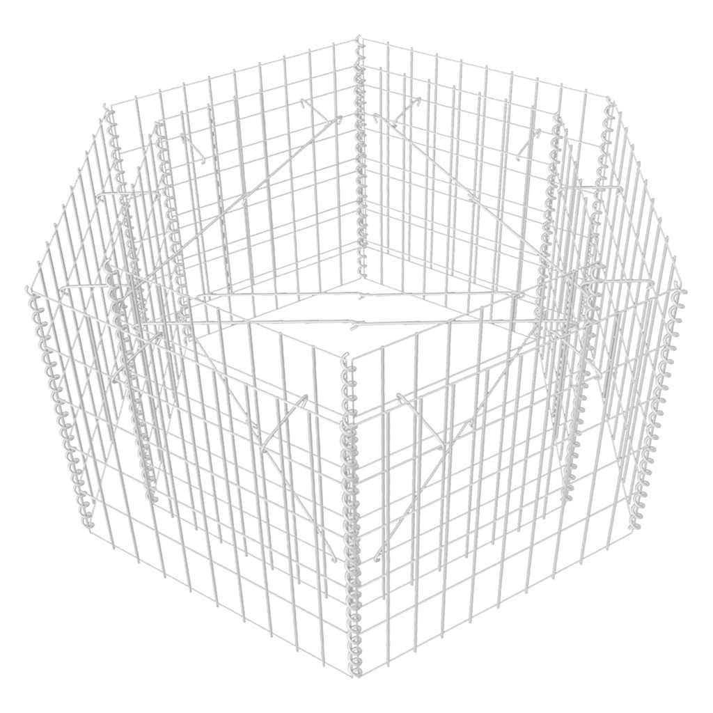 vidaXL Hexagonal Gabion Raised Bed 39.4"x35.4"x19.7"