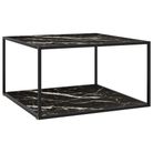 vidaXL Coffee Table Black with Black Marble Glass 90x90x50 cm