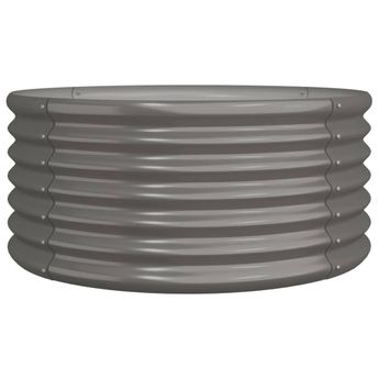 vidaXL Garden Planter Galvanised Steel 80x80x36 cm Grey