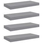 vidaXL Floating Wall Shelves 4 pcs Grey 50x23x3.8 cm MDF