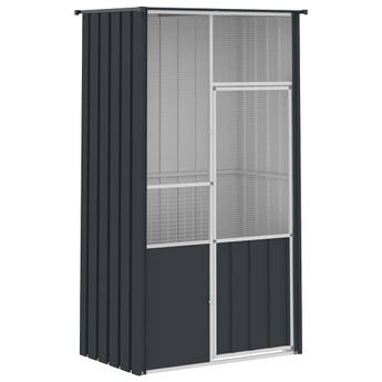 vidaXL Bird Cage Anthracite 45.3"x30.7"x78.7" Galvanized Steel