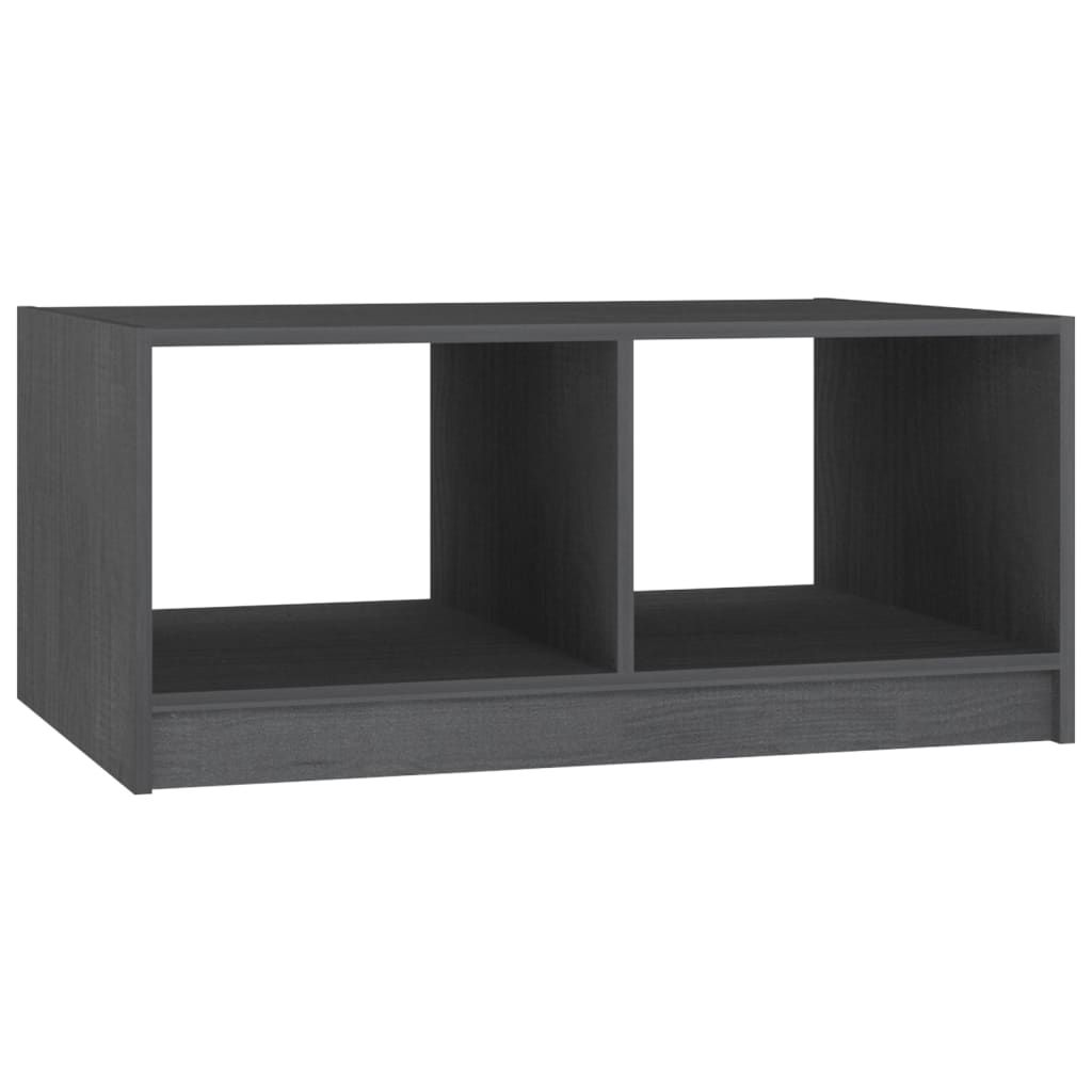 vidaXL Coffee Table Gray 29.5"x19.7"x13.2" Solid Pinewood