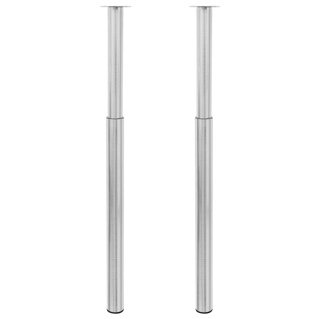 vidaXL 2 Telescopic Table Legs Stainless Steel 28"-43.3"