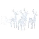 vidaXL Reindeers & Sleigh Christmas Decoration 110.2"x11"x21.7" Acrylic
