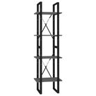 vidaXL 4-Tier Book Cabinet Gray 15.7"x11.8"x55.1" Engineered Wood