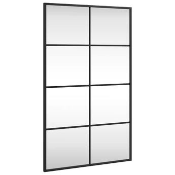 vidaXL Wall Mirror Black 19.7"x31.5" Rectangle Iron