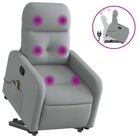 vidaXL Stand up Massage Recliner Chair Light Gray Fabric