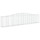 vidaXL Arched Gabion Basket 400x30x80/100 cm Galvanised Iron