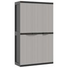 vidaXL Outdoor Storage Cabinet Gray and Black 38.2"x14.6"x65" PP