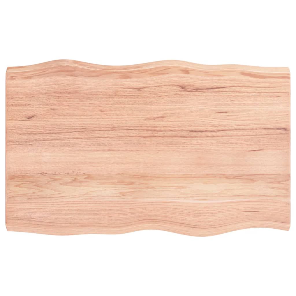 vidaXL Table Top Light Brown 80x50x(2-4) cm Treated Solid Wood Live Edge