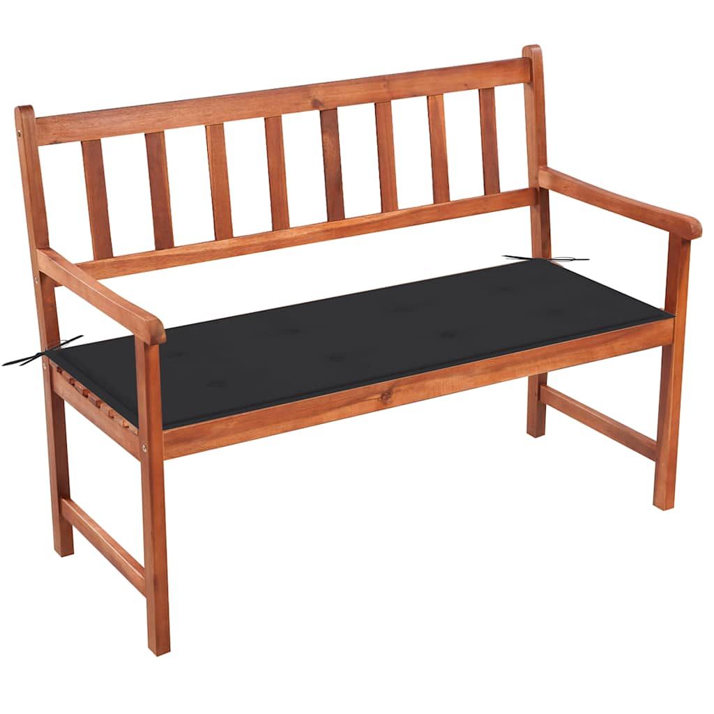 vidaXL Patio Bench with Cushion 47.2" Solid Acacia Wood