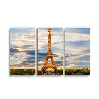 Sablio Obraz - 3-dílný Eiffel Tower 3 - 120x80 cm
