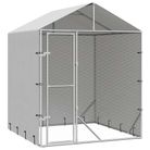 vidaXL Outdoor Dog Kennel with Roof Silver 2x2x2.5 m Galvanised Steel