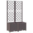 vidaXL Garden Planter with Trellis Brown 80x40x136 cm PP
