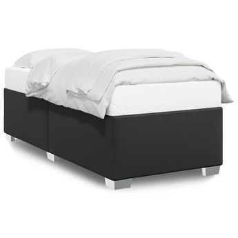 vidaXL Bed Frame without Mattress BlackÂ Twin Faux Leather