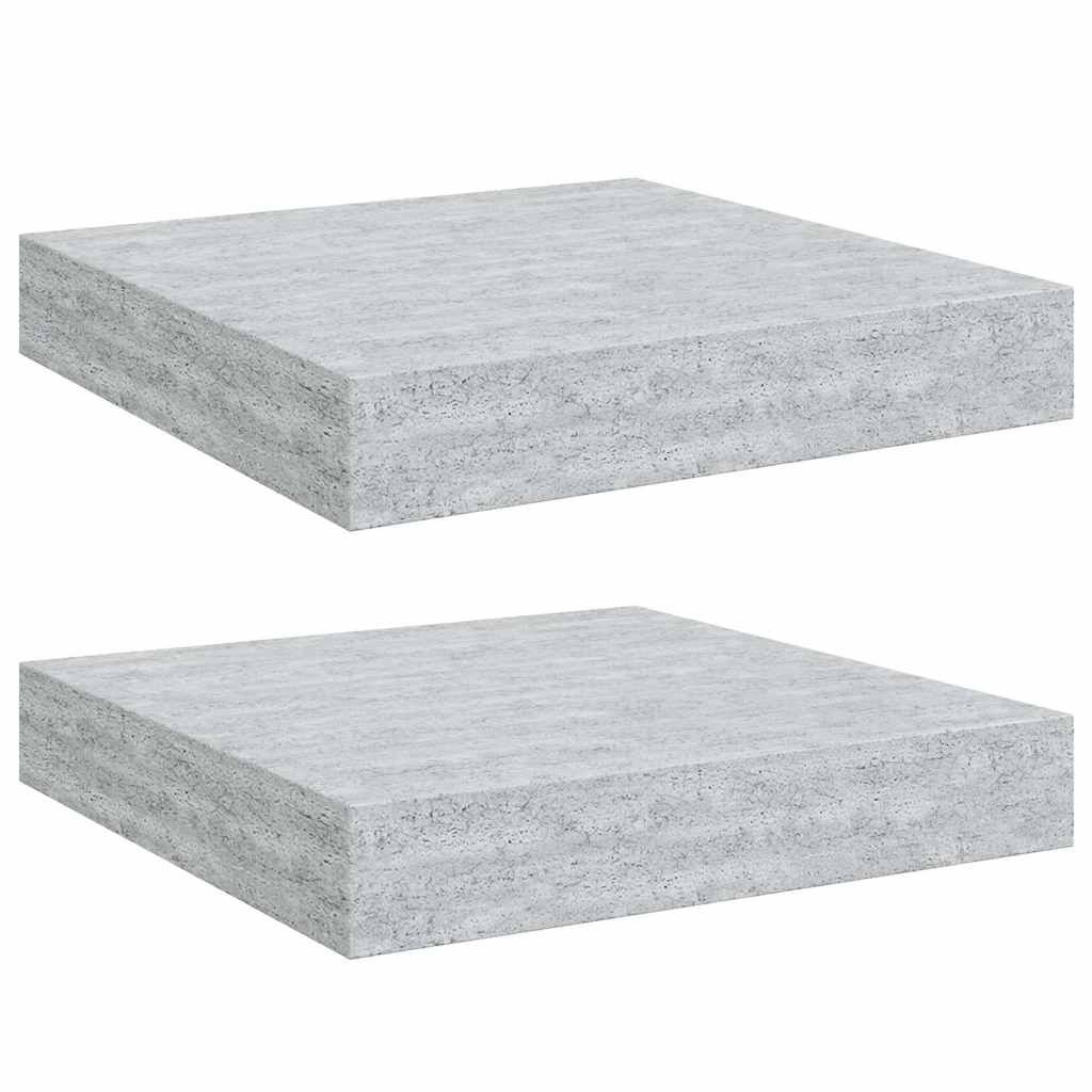 vidaXL Floating Wall Shelves 2 pcs Concrete Gray 9.1"x9.3"x1.5" MDF