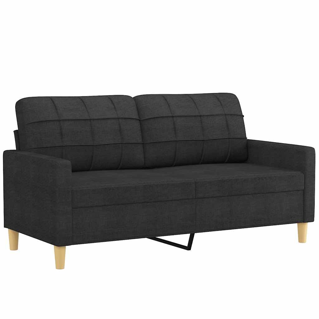 vidaXL 2-Seater Sofa Black 55.1" Fabric