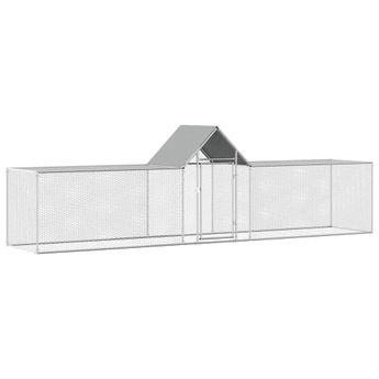 vidaXL Chicken Coop 16.4'x3.3'x4.9' Galvanized Steel
