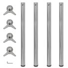 vidaXL 4 Height Adjustable Table Legs Brushed Nickel 34.3"