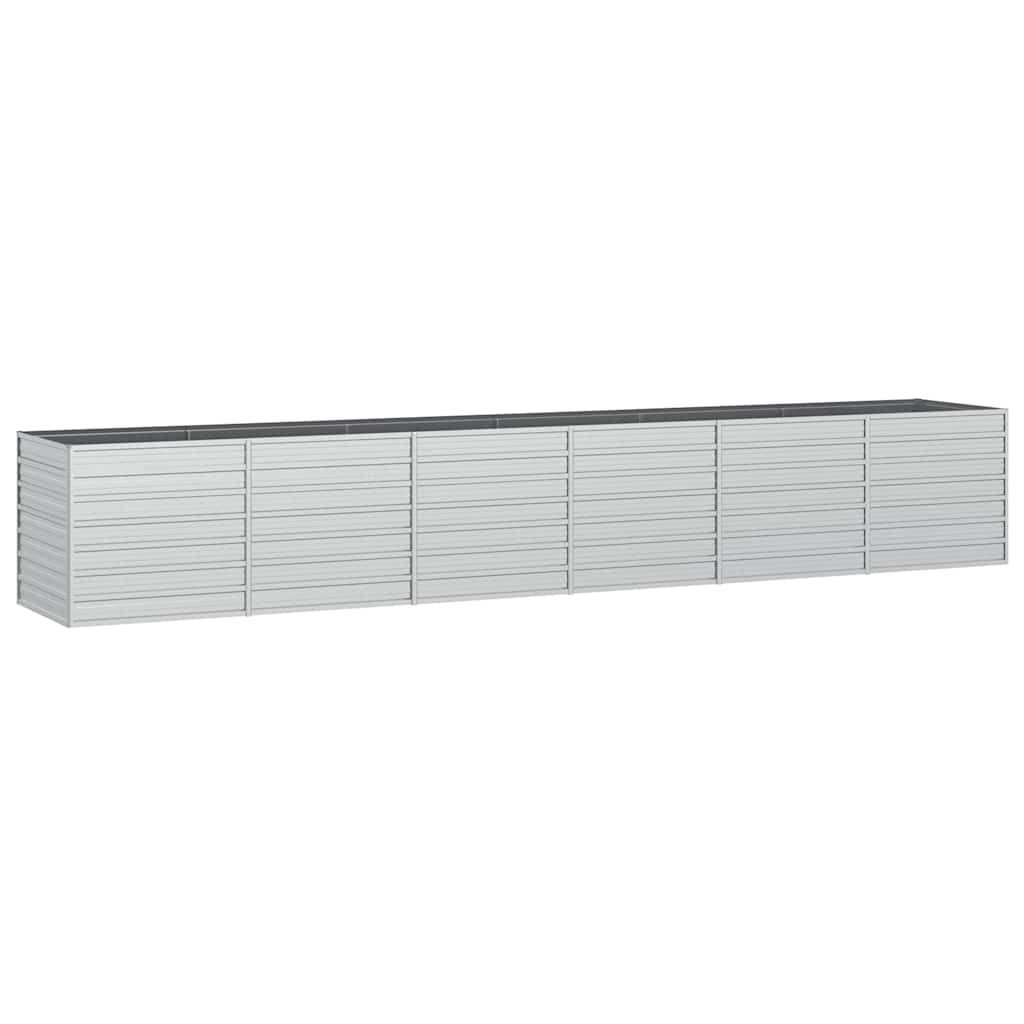 vidaXL Garden Raised Bed 480x80x77 cm Galvanized Steel Silver