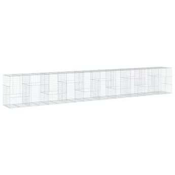 vidaXL Gabion Basket with Cover 1000x100x150 cm Galvanised Iron