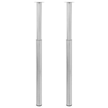 vidaXL 2 Telescopic Table Legs Stainless Steel 28"-43.3"