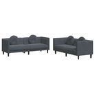 vidaXL 2 Piece Sofa Set with Pillows Dark Gray Velvet