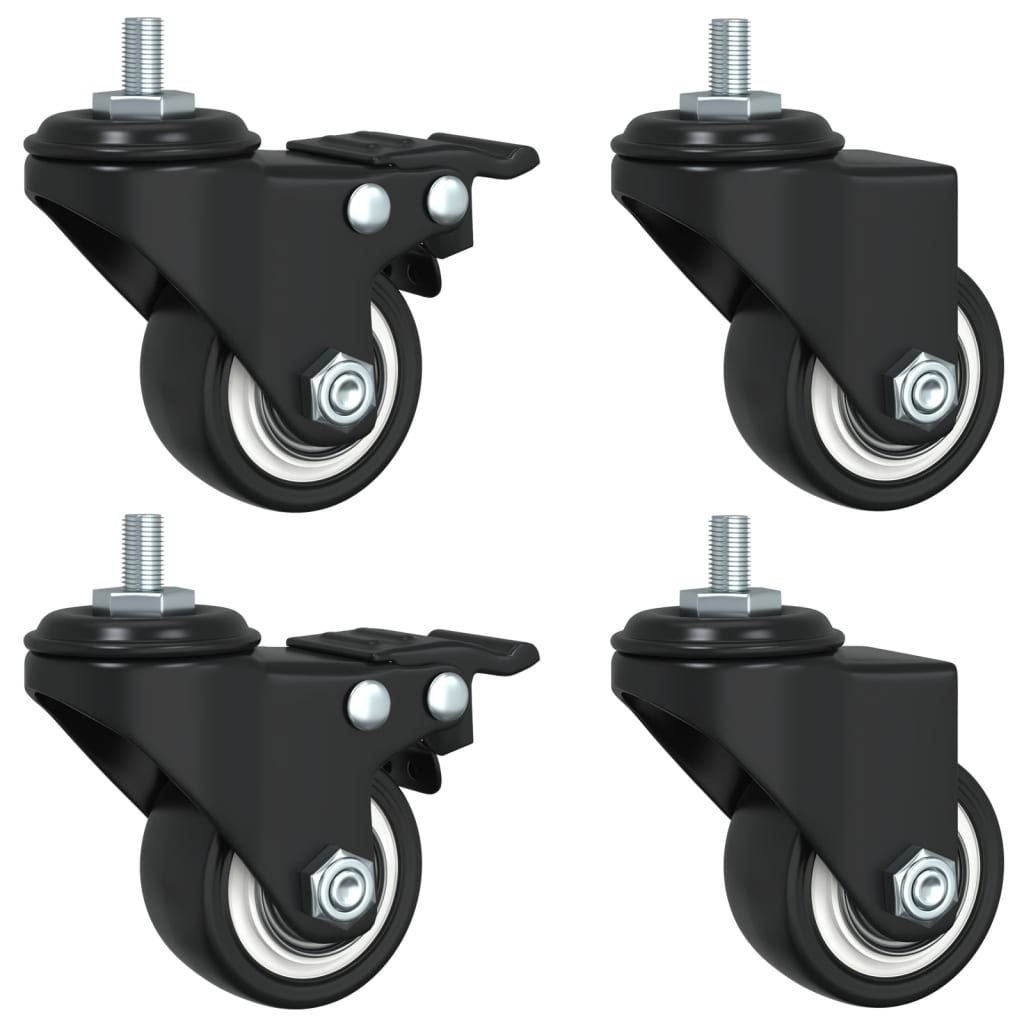 vidaXL Caster Wheels 4 pcs Black 1.4" Iron