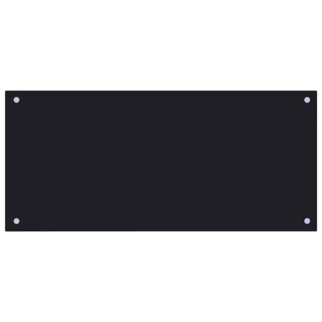 vidaXL Kitchen Backsplash Black 35.4"x15.7" Tempered Glass