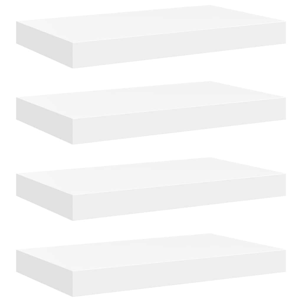 vidaXL Floating Wall Shelves 4 pcs White 15.7"x9.1"x1.5" MDF