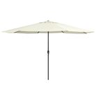vidaXL Garden Parasol with Metal Pole 153.5" Sand White