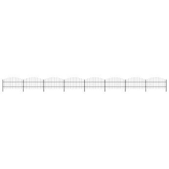 vidaXL Garden Fence with Spear Top Steel 1426x100 cm Black