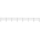 vidaXL Garden Fence with Spear Top Steel 1248x80 cm Black