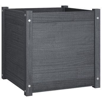 vidaXL Garden Planter Gray 19.7"x19.7"x19.7" Solid Wood Pine