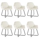 vidaXL Dining Chairs 6 pcs Cream Velvet